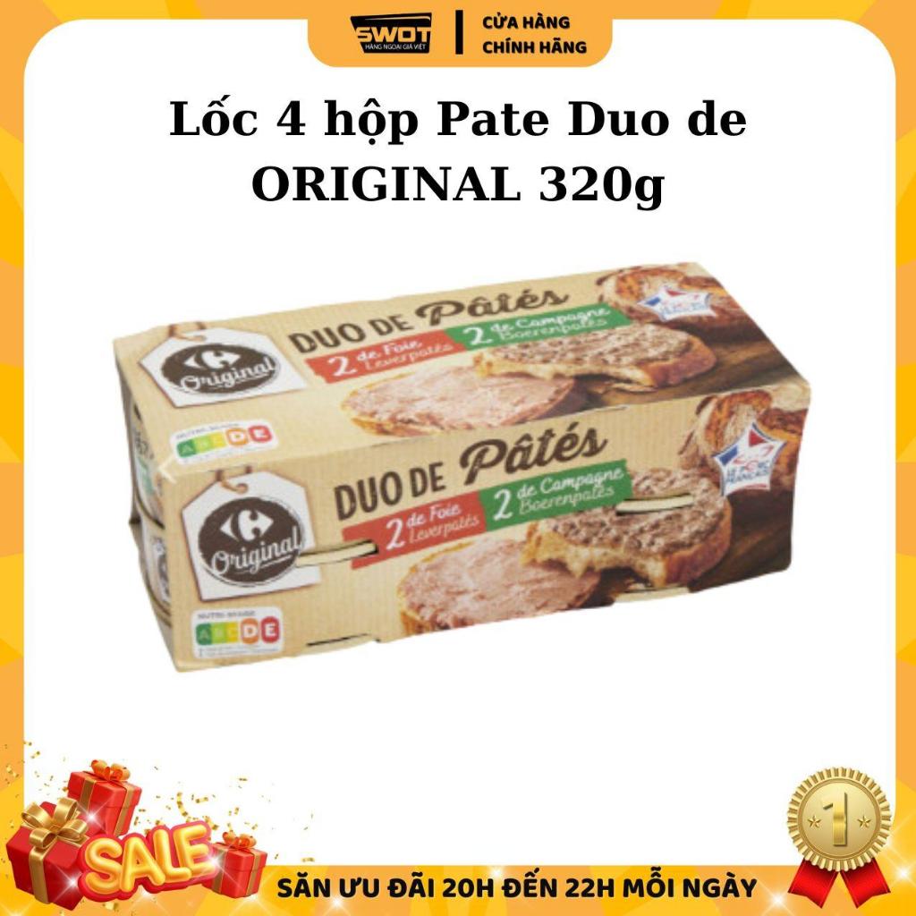 Lốc 4 hộp Pate Dou De Pate Pháp 80g, thơm ngon hảo hạng, giàu dinh dưỡng, tiện lợi