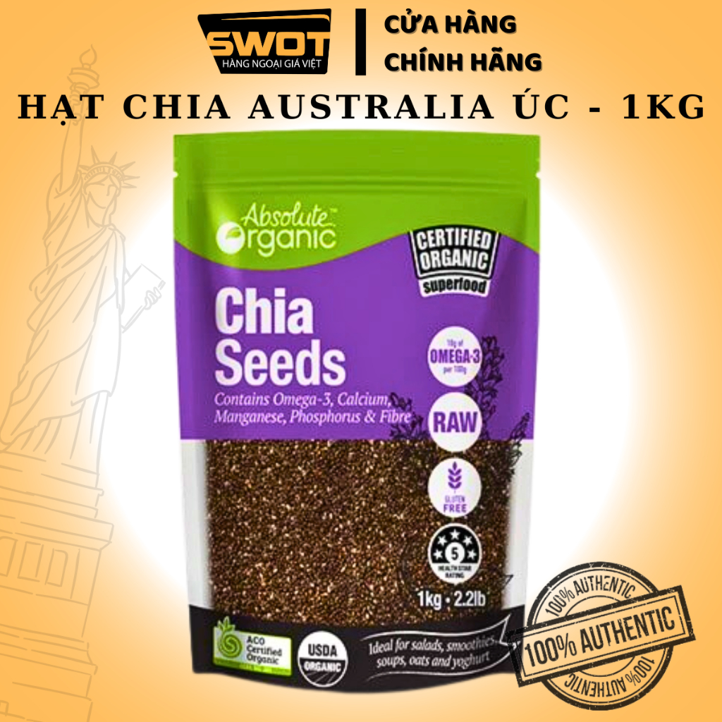 Hạt Chia nhập khẩu 500g-1Kg cao cấp, Hạt chia tự nhiên, bổ sung dinh dưỡng, hỗ trợ sức khỏe tim mạch