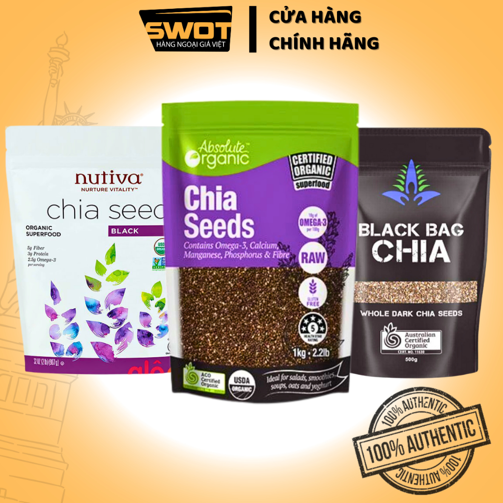 Hạt Chia nhập khẩu 500g-1Kg cao cấp, Hạt chia tự nhiên, bổ sung dinh dưỡng, hỗ trợ sức khỏe tim mạch