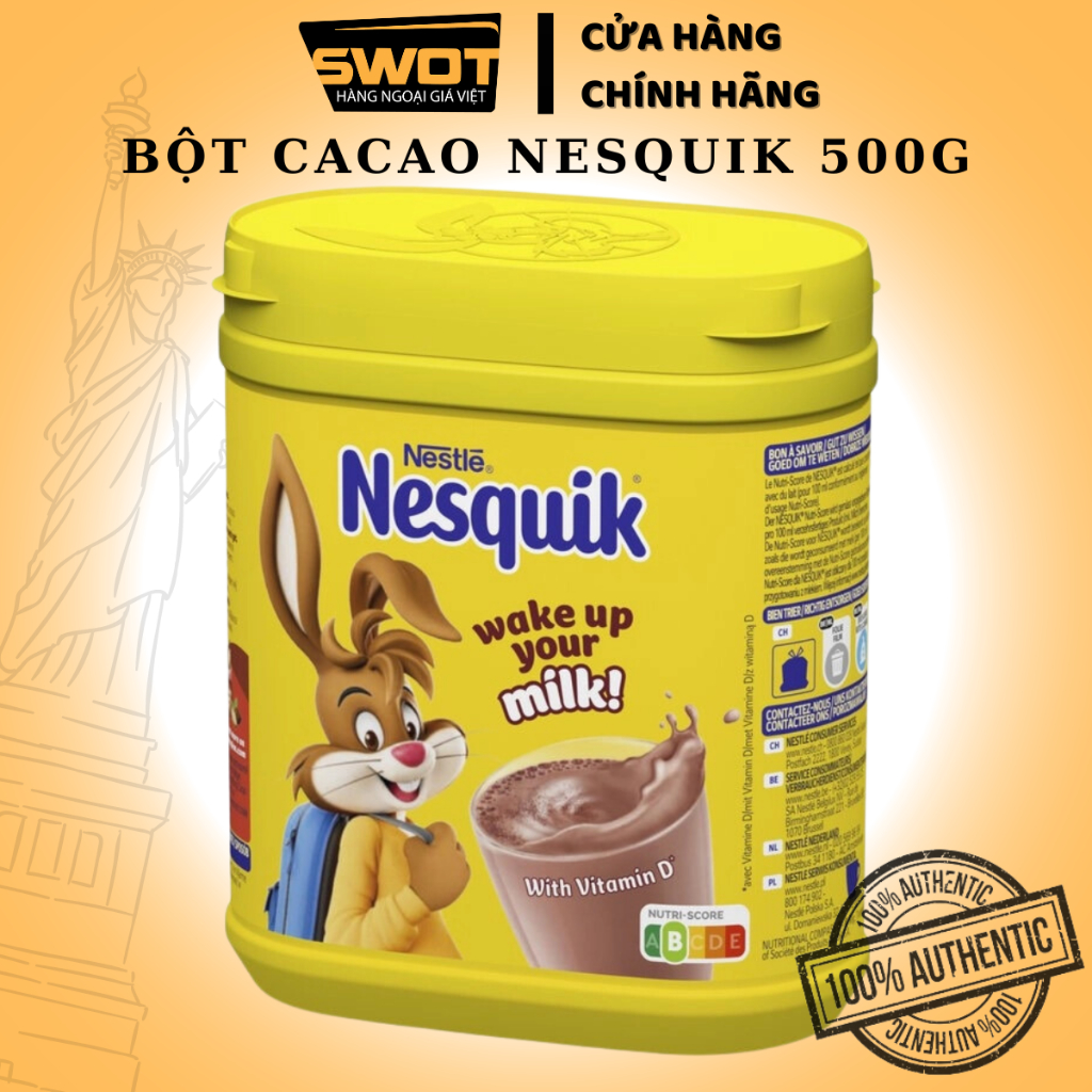 Bột cacao Nesquik Mỹ 1257g, Bột sữa cacao Mỹ cao cấp thơm ngon đậm vị giàu giá trị dinh dưỡng