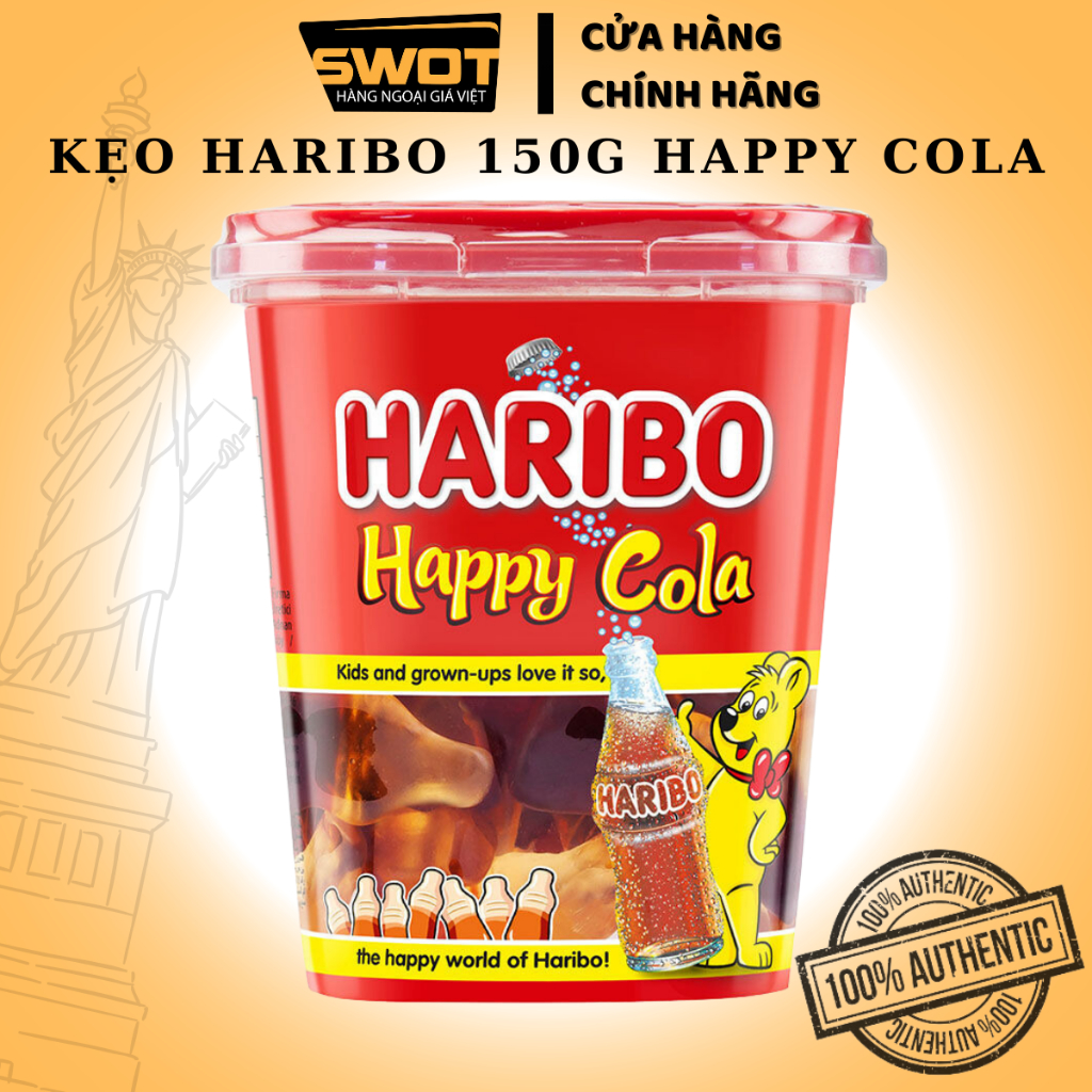 Kẹo dẻo trái cây HARIBO Đức 150g, Kẹo dẻo trái cây tươi nguyên chất, chua ngọt thơm an toàn sức khỏe