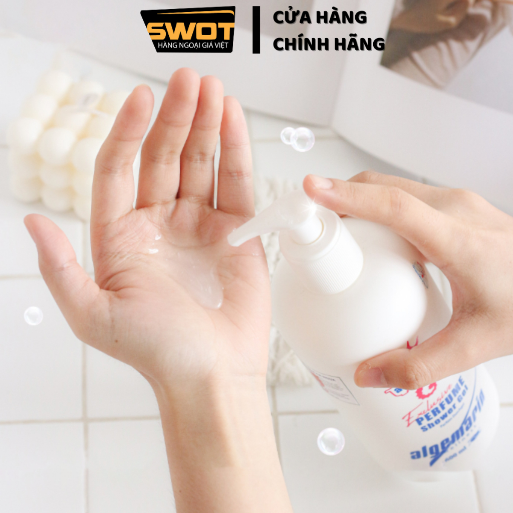 Sữa tắm Cá Ngựa Algemarin 600ml, Sữa tắm Đức cao cấp, sạch thơm lâu dài, dưỡng ẩm, an toàn sức khỏe