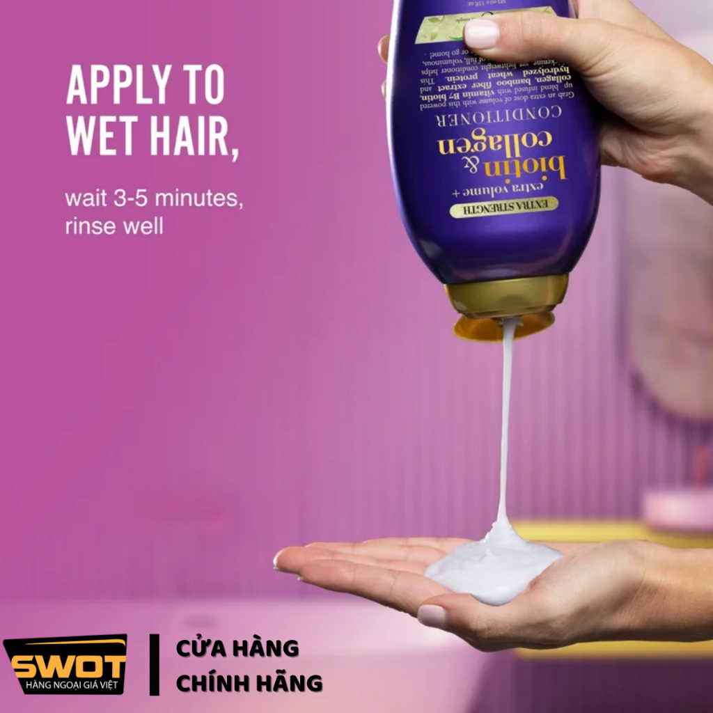 Combo Dầu gội xả Thick&full Biotin&Collagen Mỹ, Dầu gội xả phục hồi hư tổn, tóc dày bồng bềnh, óng ả