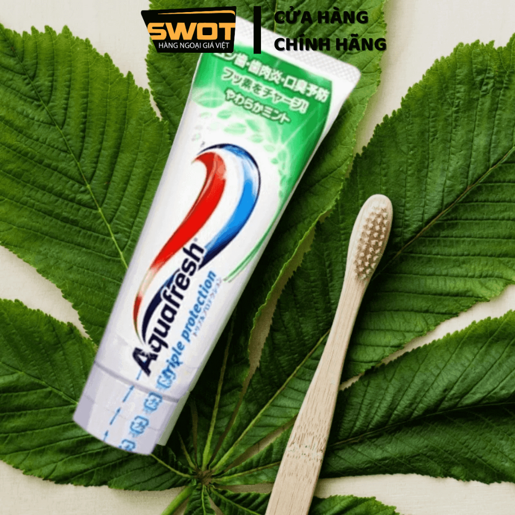 Kem đánh răng Aquafresh Nhật 140g, Kem đánh răng giúp răng trắng sạch toàn diện giữ hơi thở thơm mát