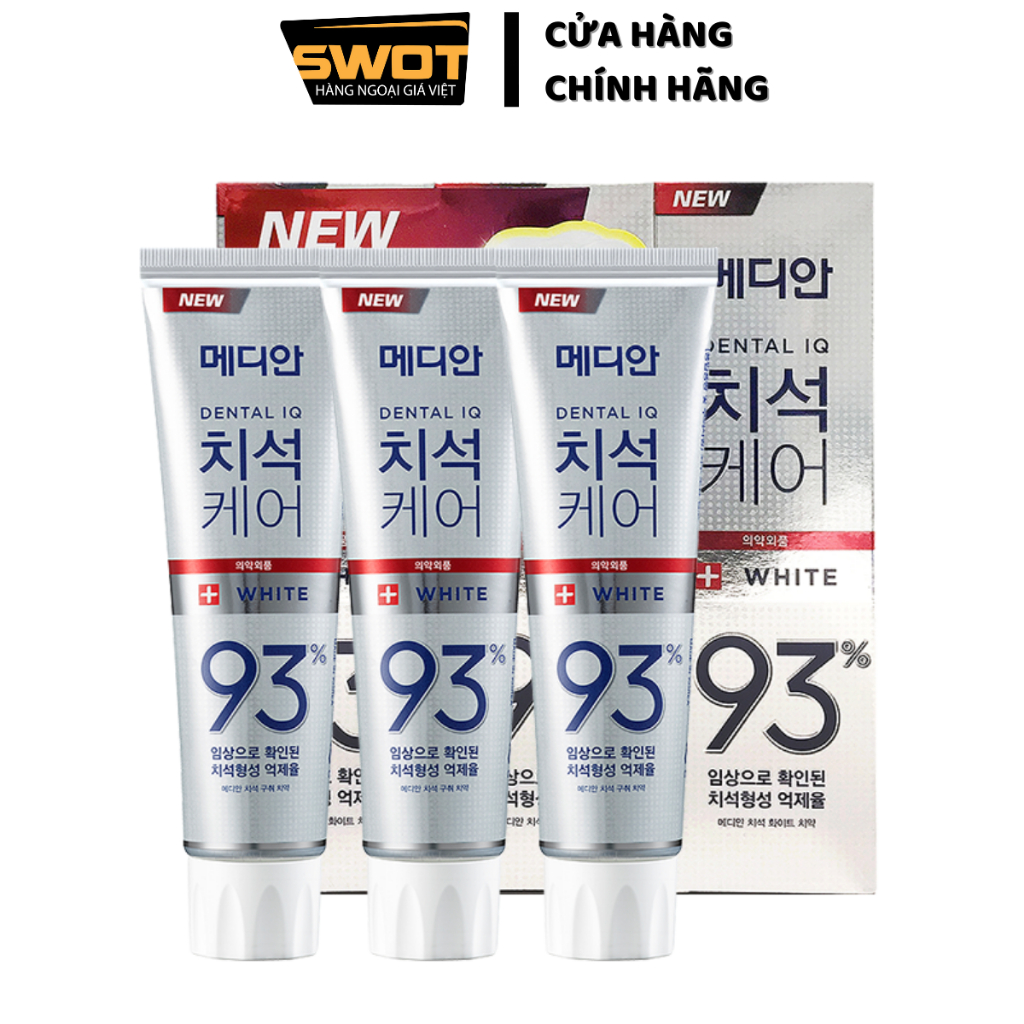 Kem đánh răng Median Dental IQ 93% Hàn Quốc 120g, Kem đánh răng Hàn Quốc cao cấp, giúp trắng răng, giảm ố, khử mùi hôi