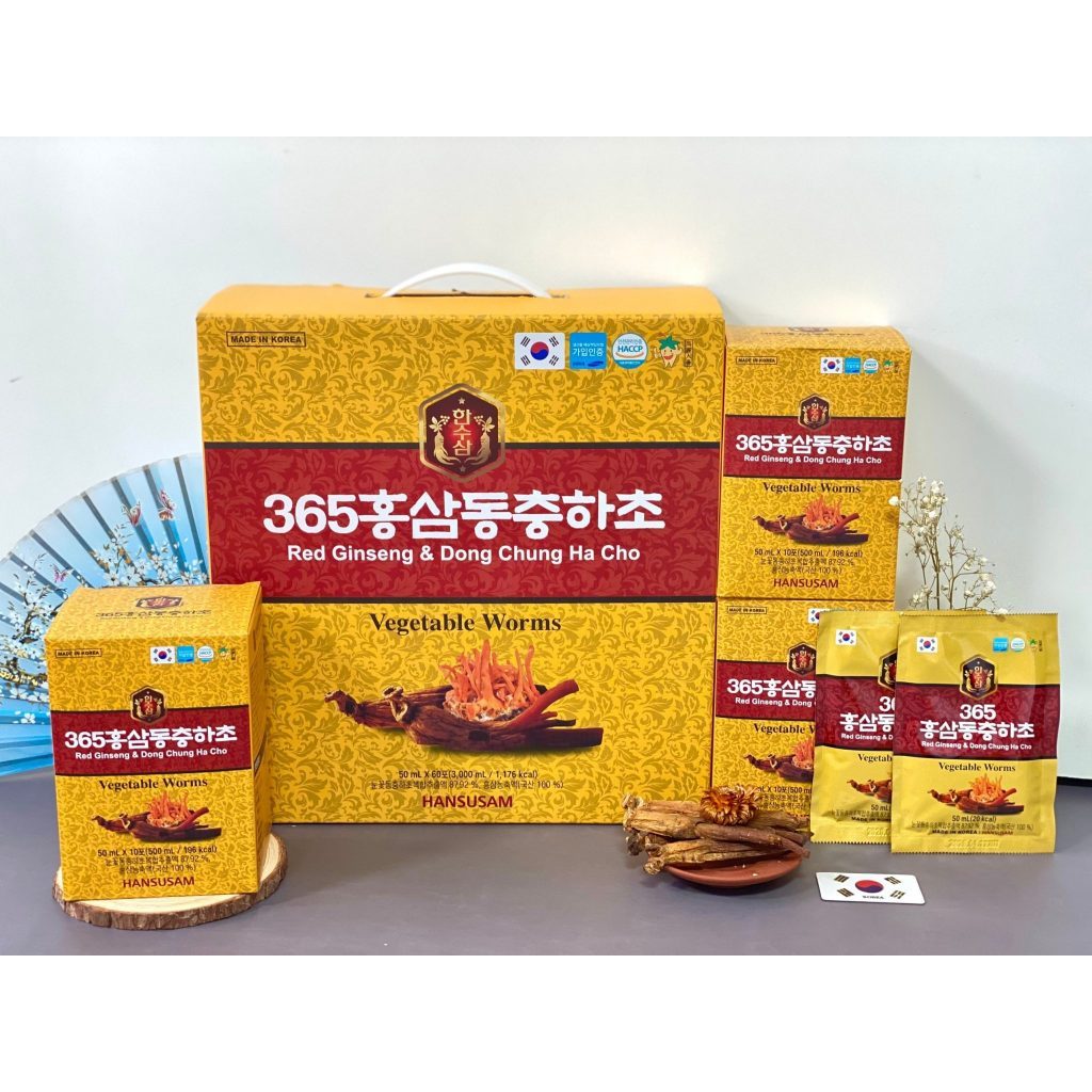 Nước hồng sâm đông trùng hạ thảo 365 Hansusam Hàn Quốc, Hồng sâm Hàn cao cấp, bổ dưỡng tăng sức khỏe