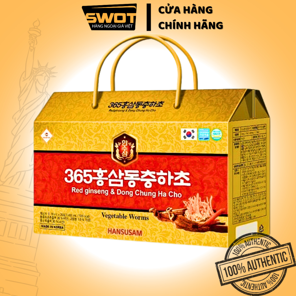 Nước hồng sâm đông trùng hạ thảo 365 Hansusam Hàn Quốc, Hồng sâm Hàn cao cấp, bổ dưỡng tăng sức khỏe