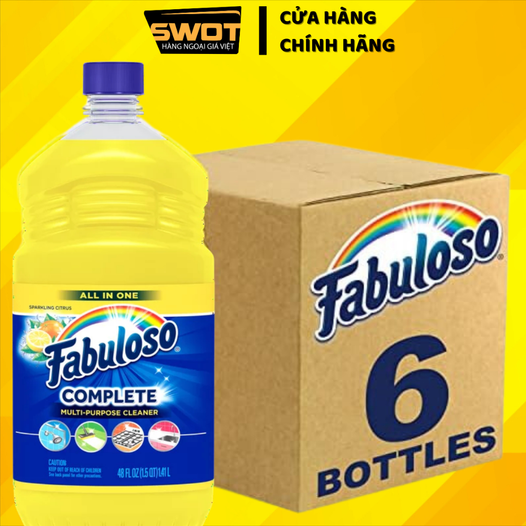 Nước lau sàn FABULOSO Mỹ, Nước tẩy rửa đa năng làm sạch sâu lưu hương lâu nhiều loại vật liệu sứ, gỗ