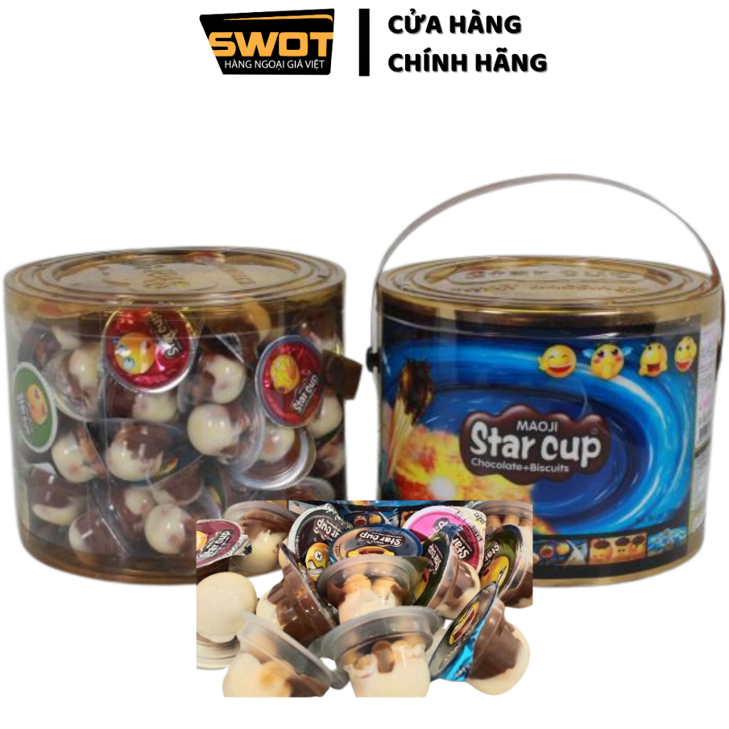 Bánh quy Socola Star Cup Thái Lan 600g, Bánh chấm Socola thơm ngon đậm vị ăn vặt siêu ngon, bổ dưỡng