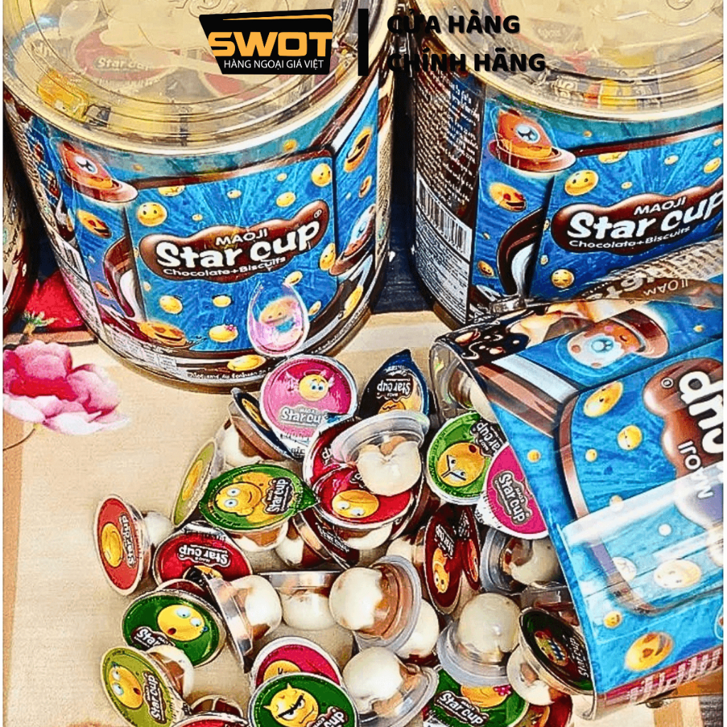 Bánh quy Socola Star Cup Thái Lan 600g, Bánh chấm Socola thơm ngon đậm vị ăn vặt siêu ngon, bổ dưỡng