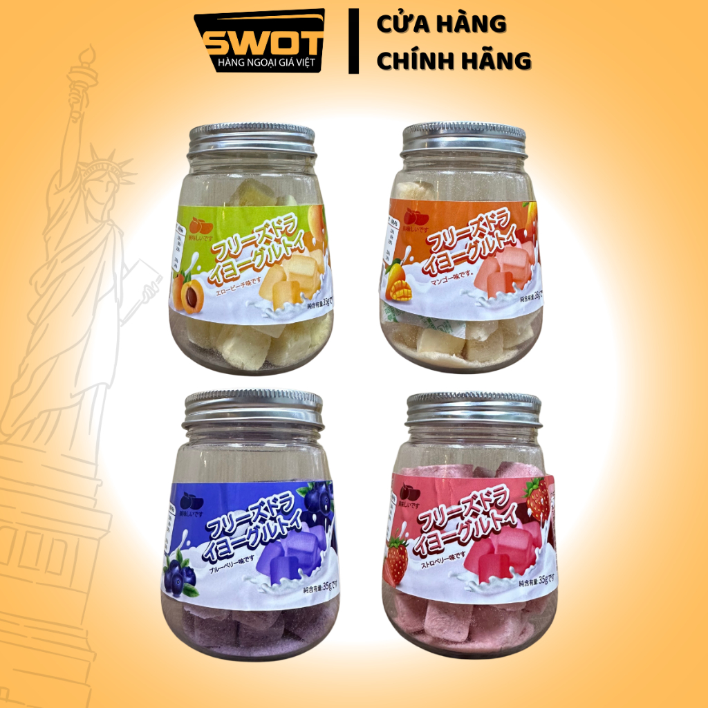 Sữa chua khô viên nén Nhật Bản 35g, kẹo sữa chua viên nén chua ngọt thơm ngon, giàu chất dinh dưỡng