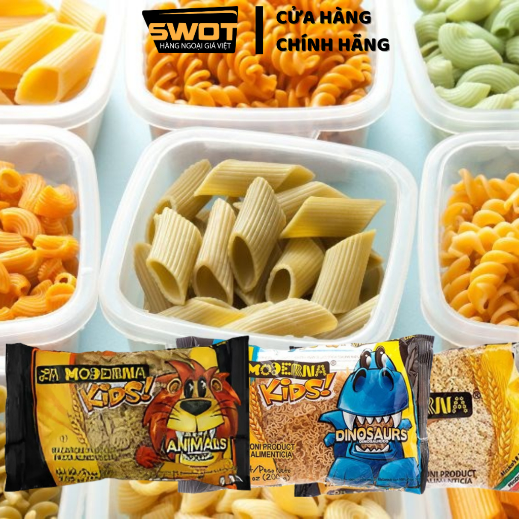 Nui ăn dặm cho bé La Moderna Mỹ 200g, Nui trẻ em thơm ngon thượng hạng, bổ sung dinh dưỡng