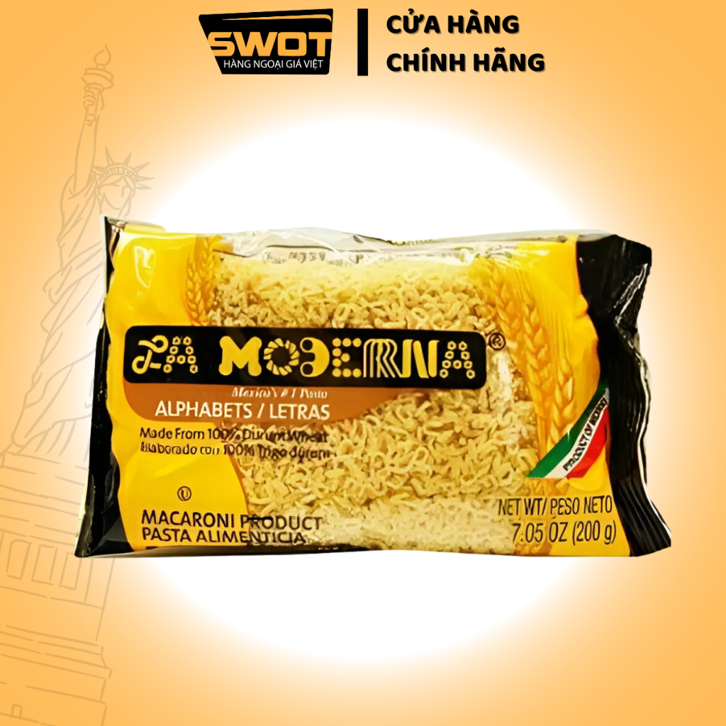 Nui ăn dặm cho bé La Moderna Mỹ 200g, Nui trẻ em thơm ngon thượng hạng, bổ sung dinh dưỡng