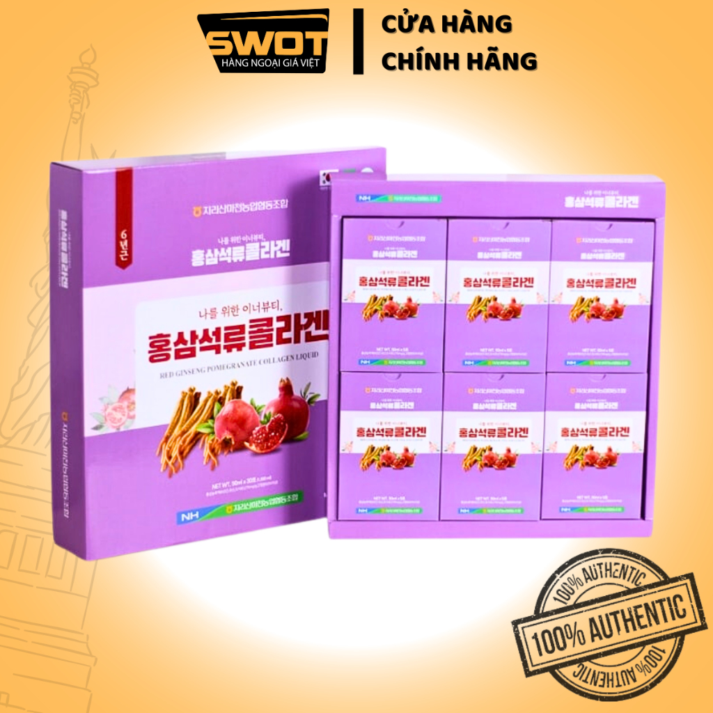 Hồng sâm Collagen lựu KGF Hàn Quốc 50mlx30 gói, Hồng sâm Hàn bổ dưỡng, tăng sức khỏe, chống lão hóa