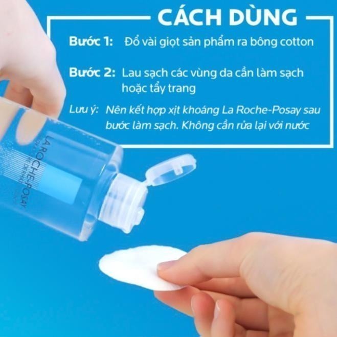 Nước tẩy trang La Roche-Posay Pháp 400ml, Tẩy trang cho da Dầu & Nhạy Cảm, sạch sâu, an toàn dịu nhẹ