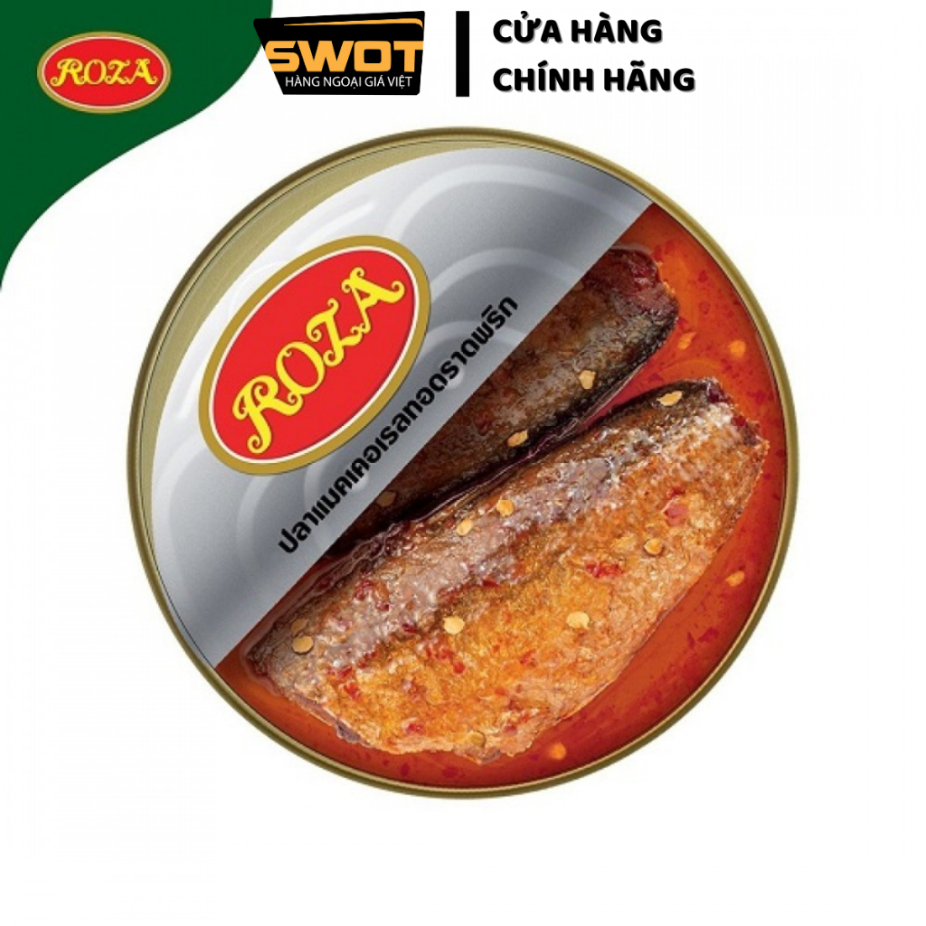 Combo 4 hộp Cá Thu chiên sốt chua cay Roza Thái Lan 140g, Cá hộp thơm ngon hảo hạng giàu dinh dưỡng