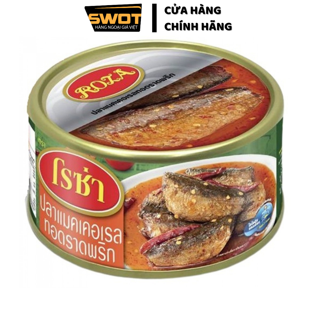 Combo 4 hộp Cá Thu chiên sốt chua cay Roza Thái Lan 140g, Cá hộp thơm ngon hảo hạng giàu dinh dưỡng