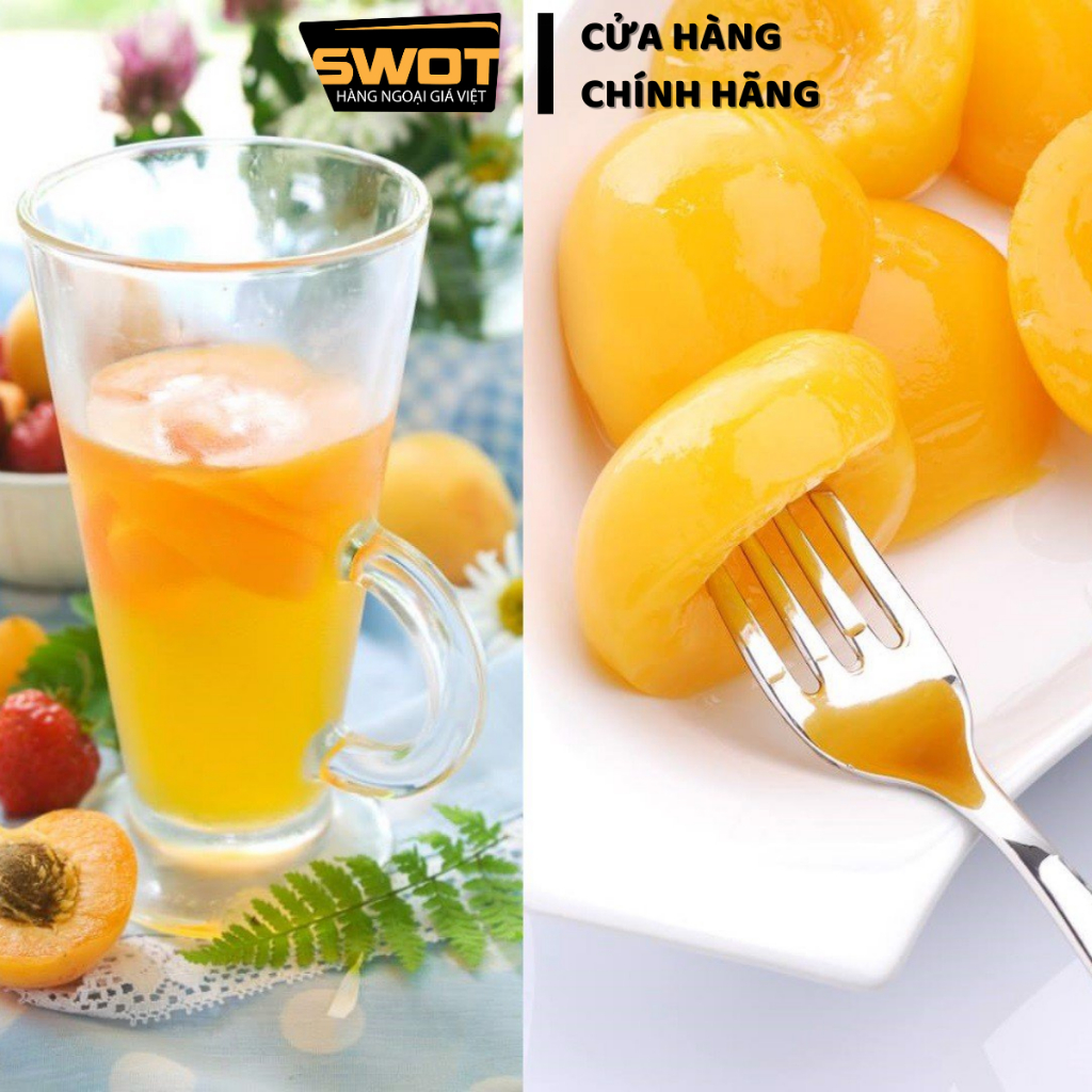 Đào ngâm đường Pavlides 820g, Đào cắt nửa trái ngâm thơm ngon thượng hạng, Đào đóng hộp tiện lợi