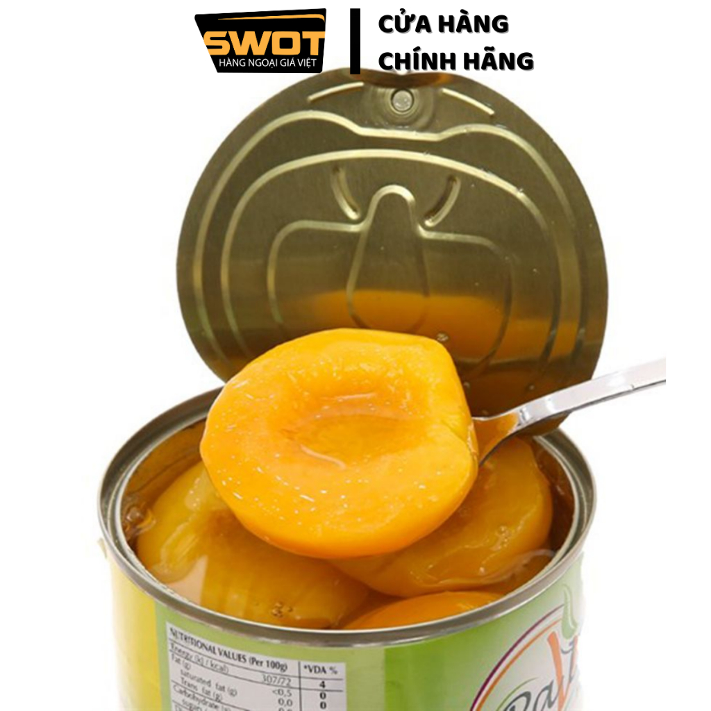 Đào ngâm đường Pavlides 820g, Đào cắt nửa trái ngâm thơm ngon thượng hạng, Đào đóng hộp tiện lợi