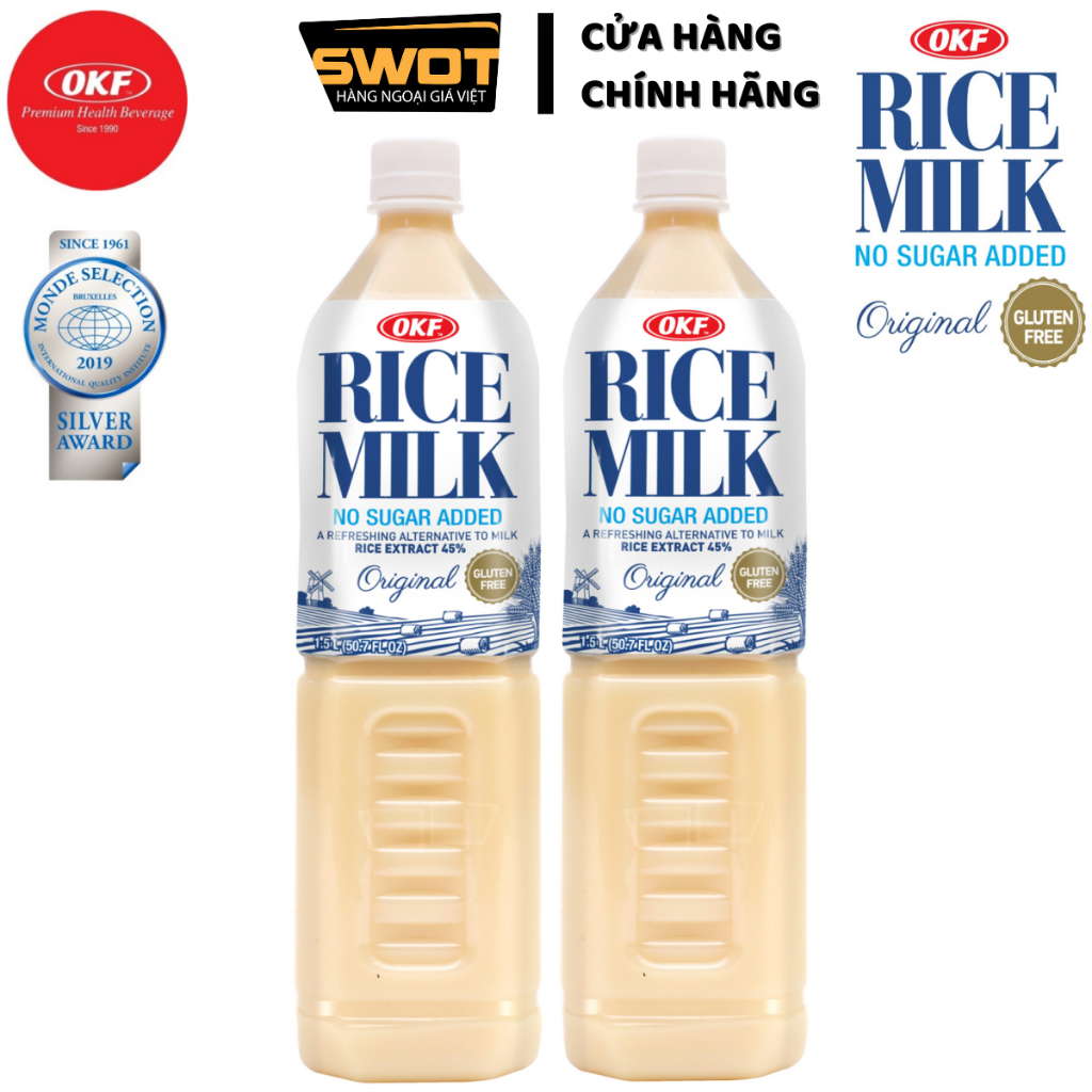 Sữa gạo Không Đường OKF Hàn Quốc 1.5L, Nước gạo Sugar Free cao cấp, thơm ngon, giàu chất dinh dưỡng