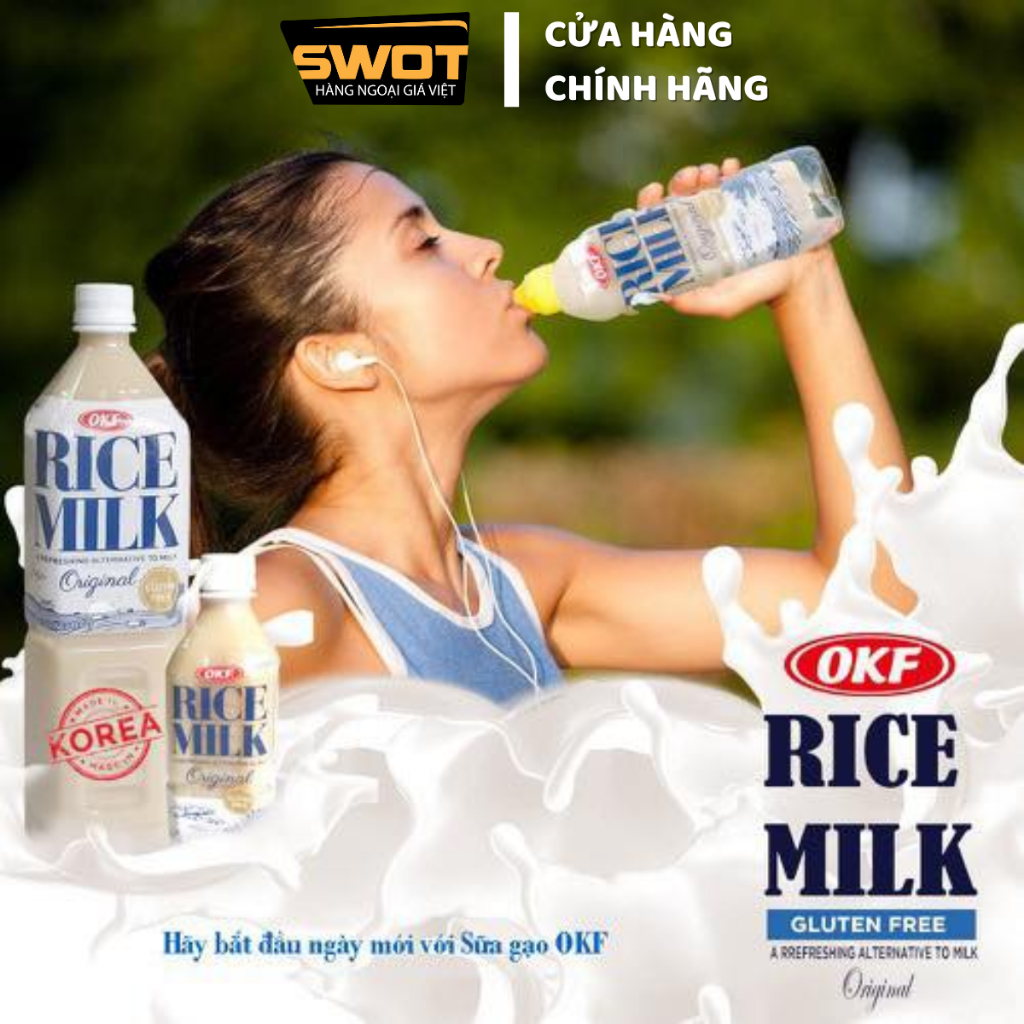 Sữa gạo Không Đường OKF Hàn Quốc 1.5L, Nước gạo Sugar Free cao cấp, thơm ngon, giàu chất dinh dưỡng