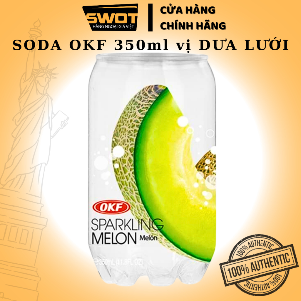 Soda trái cây OKF Hàn Quốc 350ml nhiều vị, Nước ngọt có ga thơm ngon tuyệt vị, trái cây tự nhiên