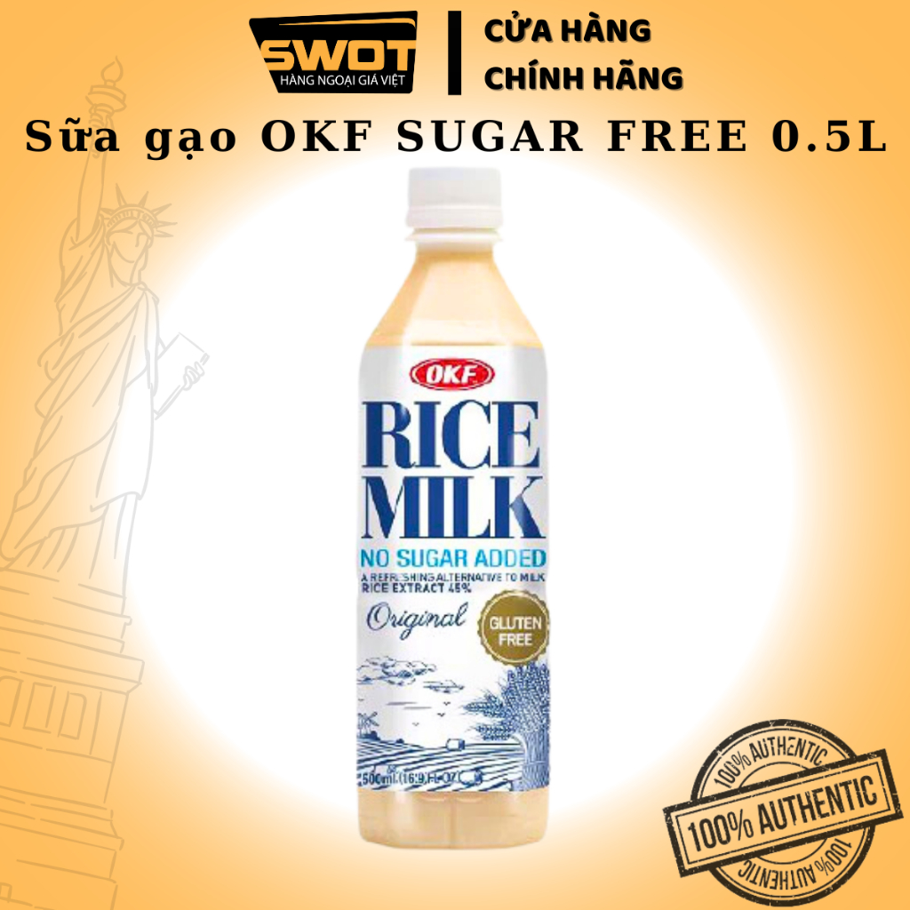 Sữa gạo Không Đường OKF Hàn Quốc 1.5L, Nước gạo Sugar Free cao cấp, thơm ngon, giàu chất dinh dưỡng