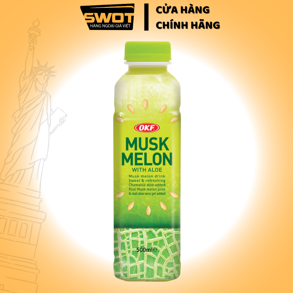 Nước trái cây thạch nha đam OKF Hàn Quốc 500ml nhiều vị, Nước ép trái cây tươi, giàu dinh dưỡng
