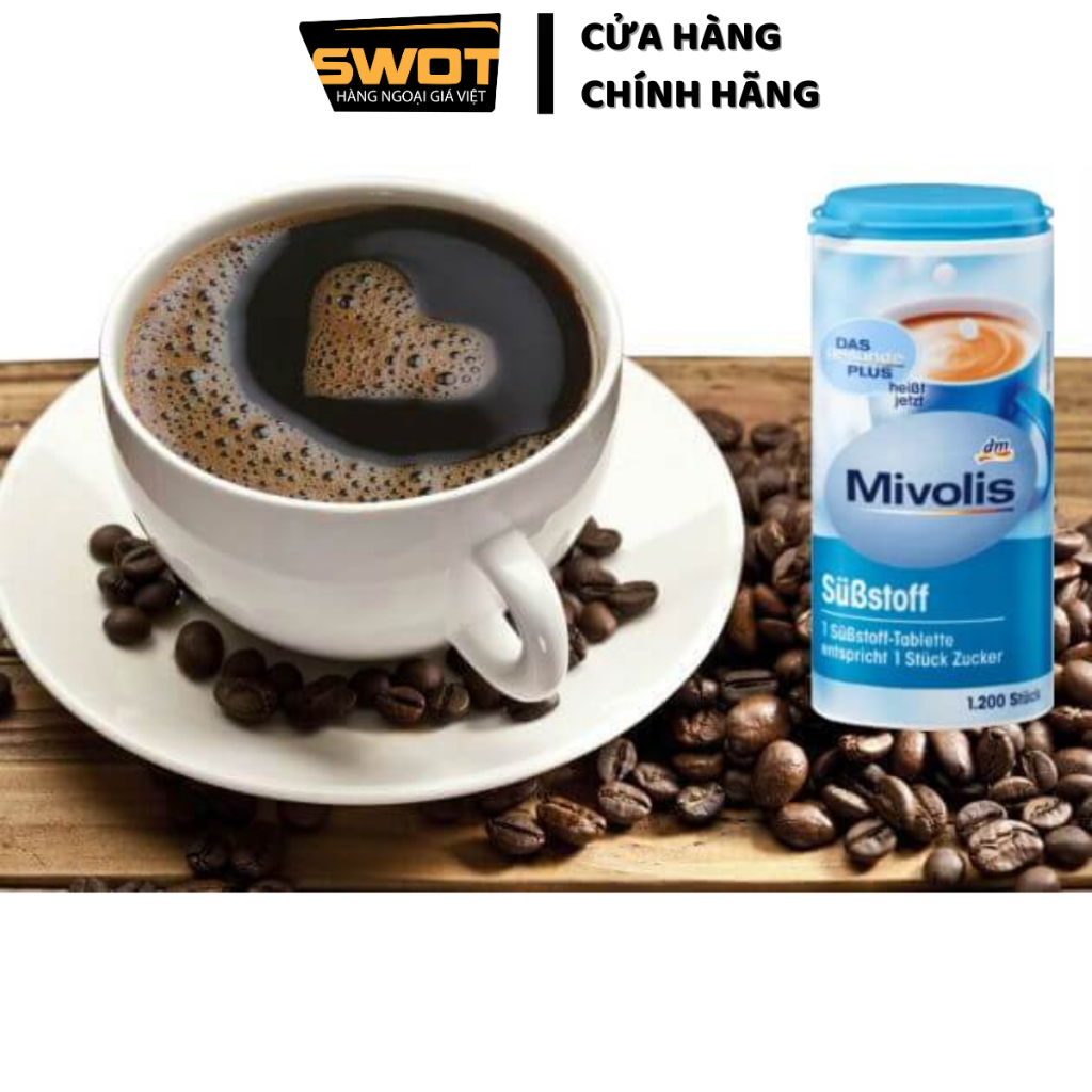 Đường ăn kiêng Mivolis Đức 72g 1200 viên, Đường ăn kiêng Đức ít calorie, hỗ trợ ăn kiêng giảm cân