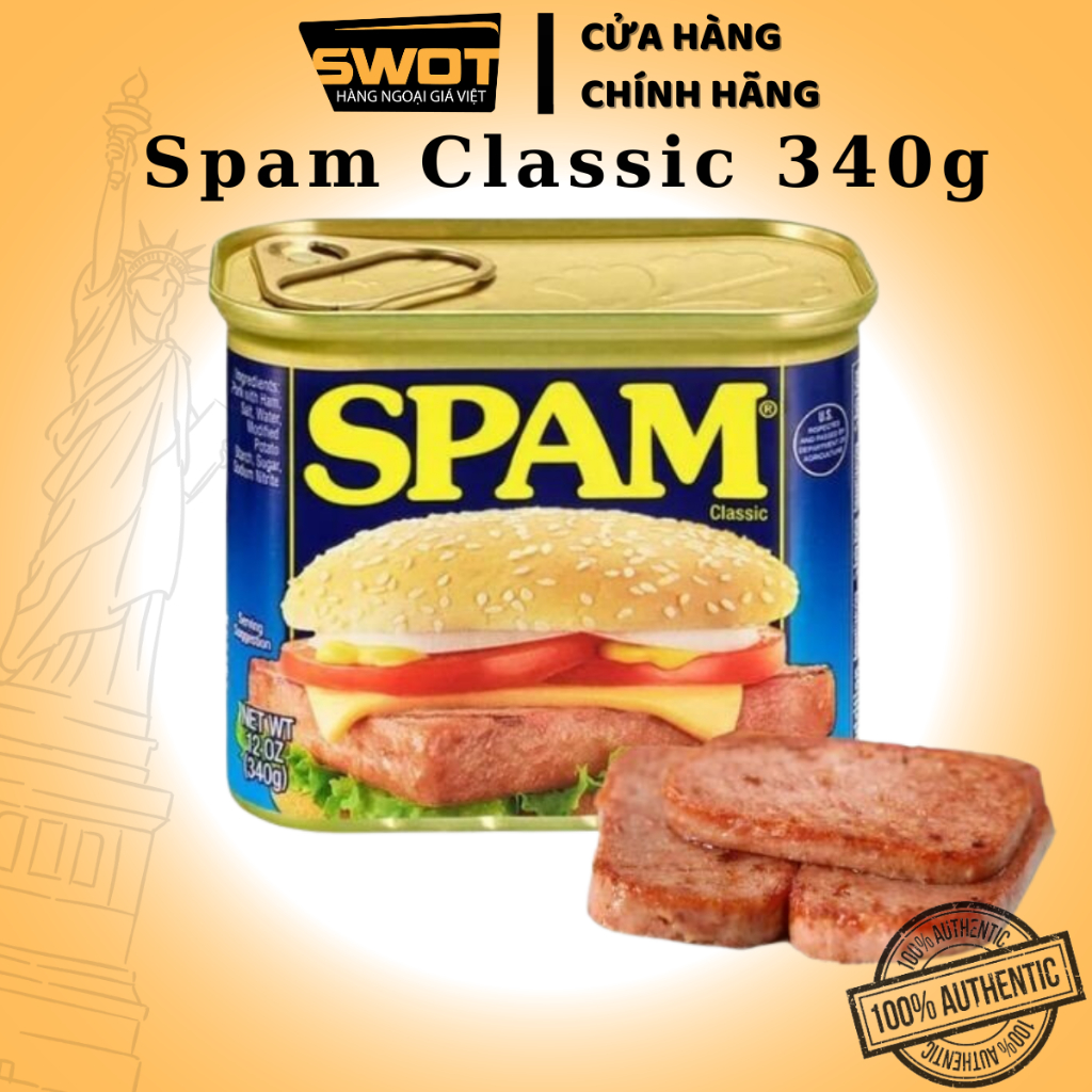 Combo Lốc Thịt hộp SPAM Hormel Foods Mỹ 340g, Thịt heo hộp Mỹ thơm ngon đậm vị, giàu chất dinh dưỡng