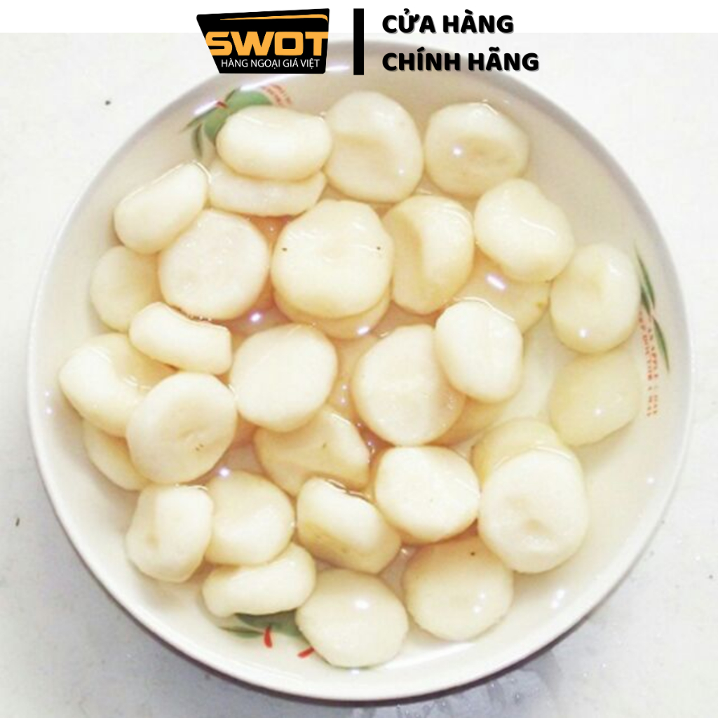 Trái cây ngâm đường Hosen Singapore nhiều vị, Đào, Vải, Cam Dứa, Thơm, Củ Năng đóng hộp thơm ngon