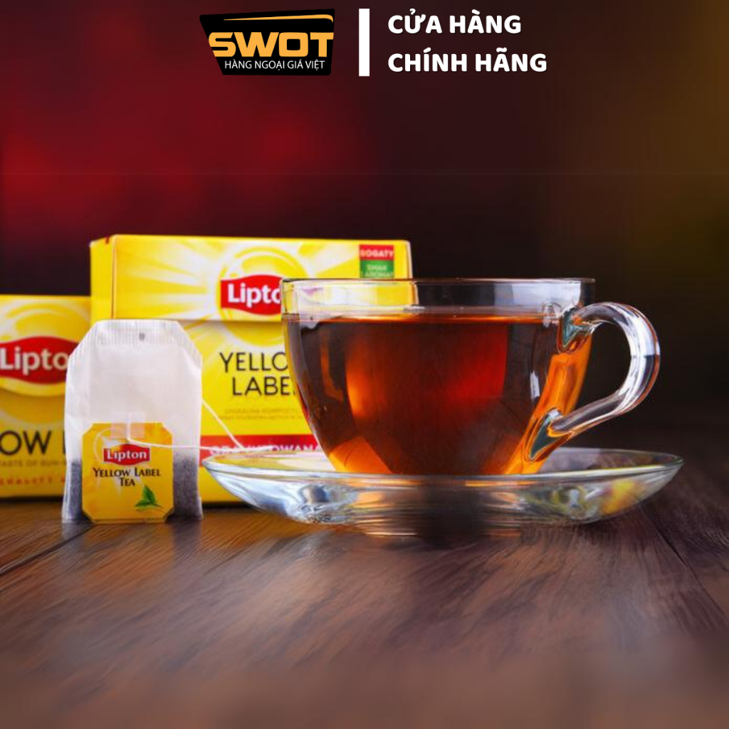 Trà túi lọc Lipton Nhãn Vàng Indonesia 25 Gói 2g, Trà Lipton Yellow Label hộp 25 gói thơm ngon