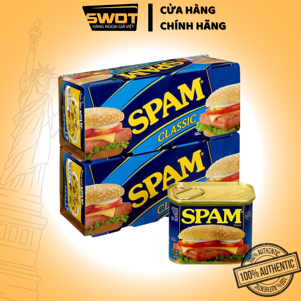 Combo Lốc Thịt hộp SPAM Hormel Foods Mỹ 340g, Thịt heo hộp Mỹ thơm ngon đậm vị, giàu chất dinh dưỡng