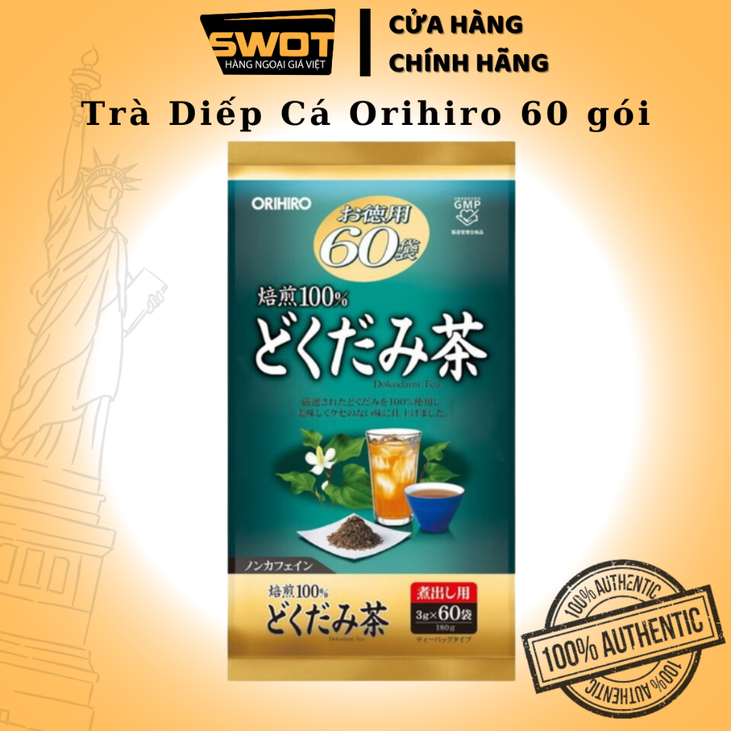 Trà Orihiro Genpi Nhật nhiều vị 60 gói x 3g, Trà thanh lọc hỗ trợ giảm mỡ thừa, thanh nhiệt thải độc