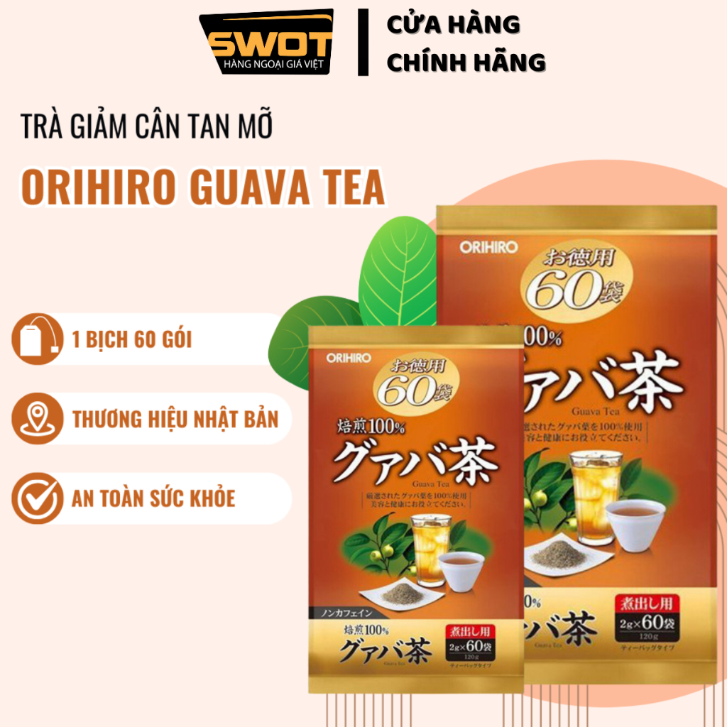 Trà Orihiro Genpi Nhật nhiều vị 60 gói x 3g, Trà thanh lọc hỗ trợ giảm mỡ thừa, thanh nhiệt thải độc