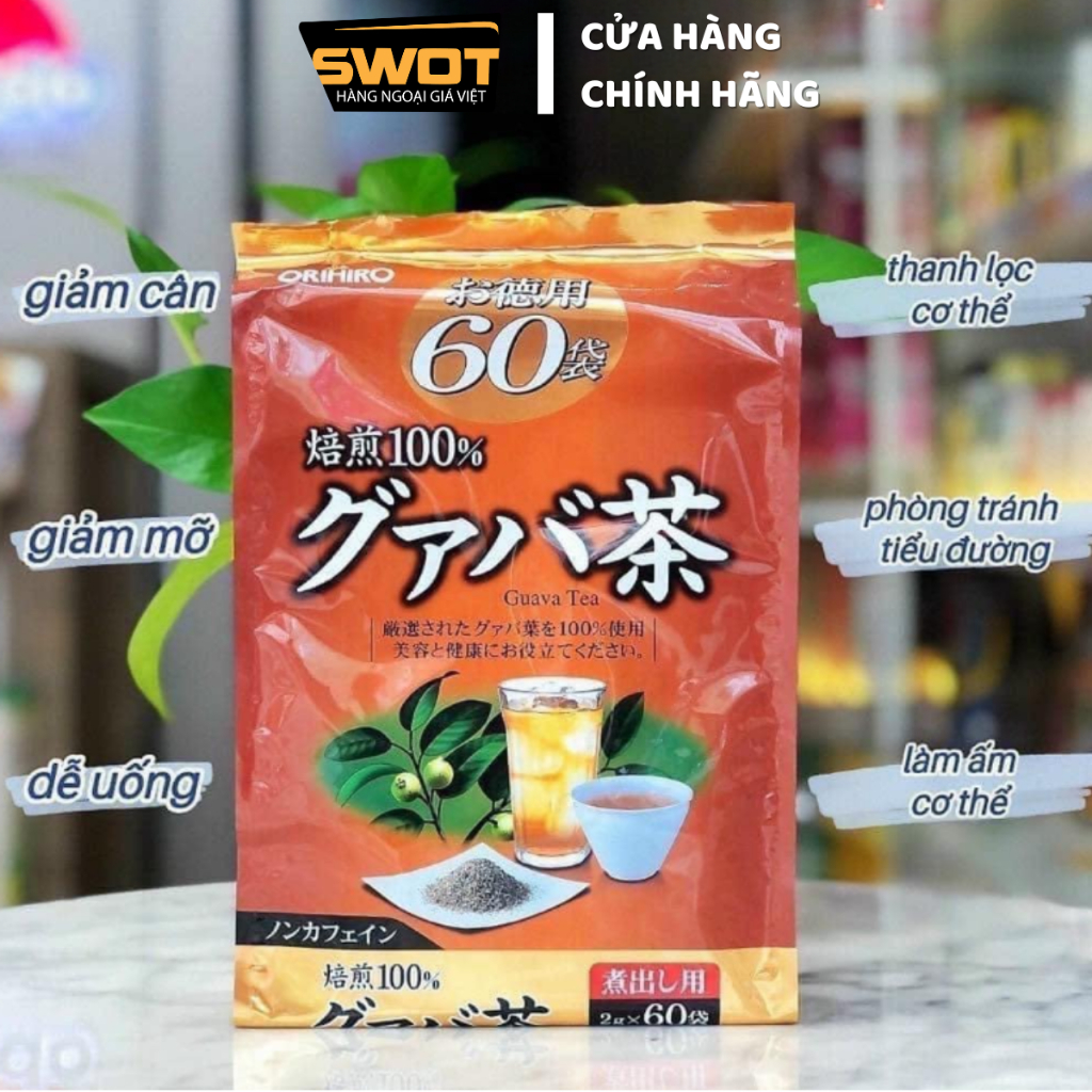 Trà Orihiro Genpi Nhật nhiều vị 60 gói x 3g, Trà thanh lọc hỗ trợ giảm mỡ thừa, thanh nhiệt thải độc