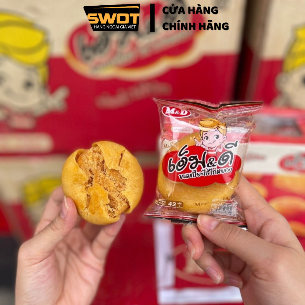 Bánh Chà Bông M&D 500g Thái Lan 12 gói, Bánh Thái thơm ngon hảo hạng, nhân xé sợi vỏ bánh mềm mịn