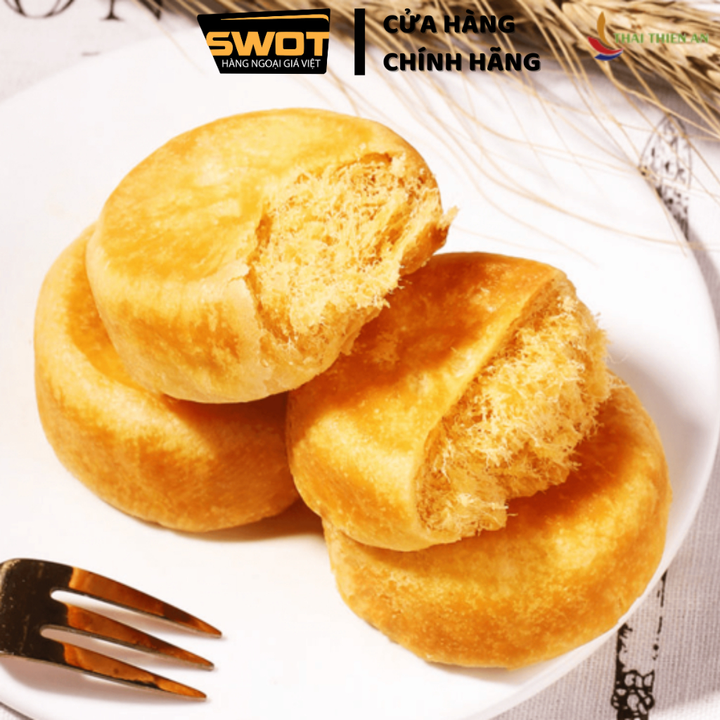 Bánh Chà Bông M&D 500g Thái Lan 12 gói, Bánh Thái thơm ngon hảo hạng, nhân xé sợi vỏ bánh mềm mịn