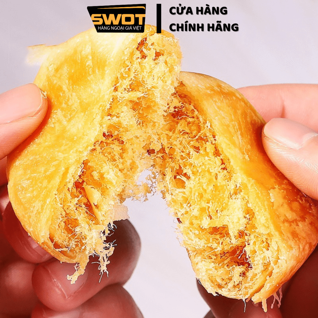 Bánh Chà Bông M&D 500g Thái Lan 12 gói, Bánh Thái thơm ngon hảo hạng, nhân xé sợi vỏ bánh mềm mịn