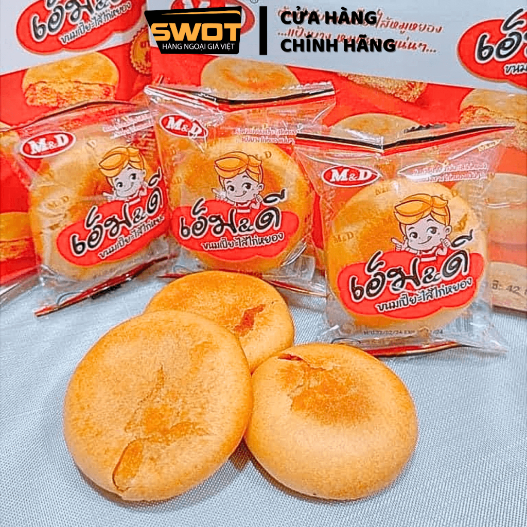 Bánh Chà Bông M&D 500g Thái Lan 12 gói, Bánh Thái thơm ngon hảo hạng, nhân xé sợi vỏ bánh mềm mịn
