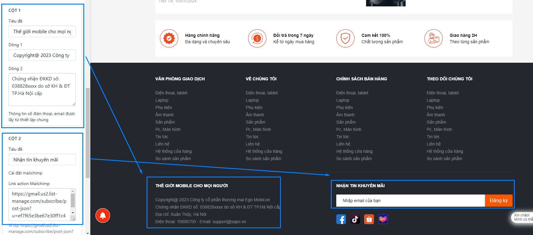 Tính năng theme Ego Mobile