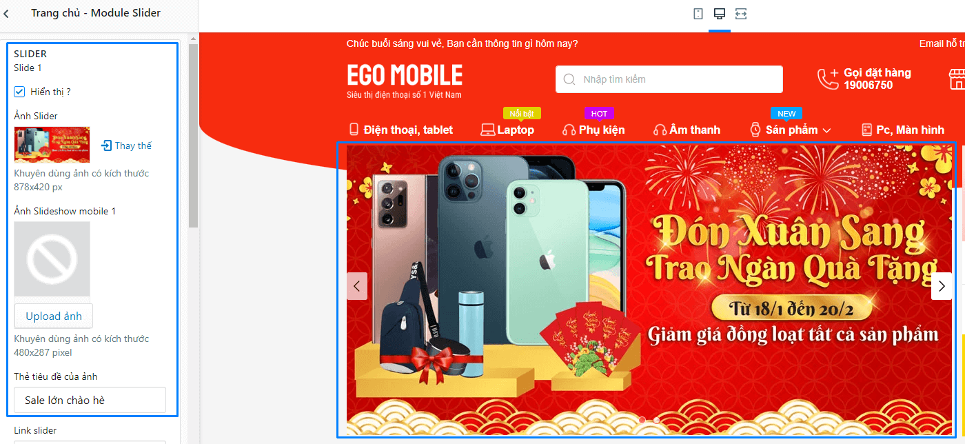 Tính năng theme Ego Mobile