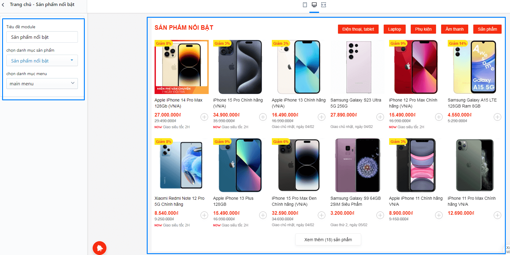 Tính năng theme Ego Mobile