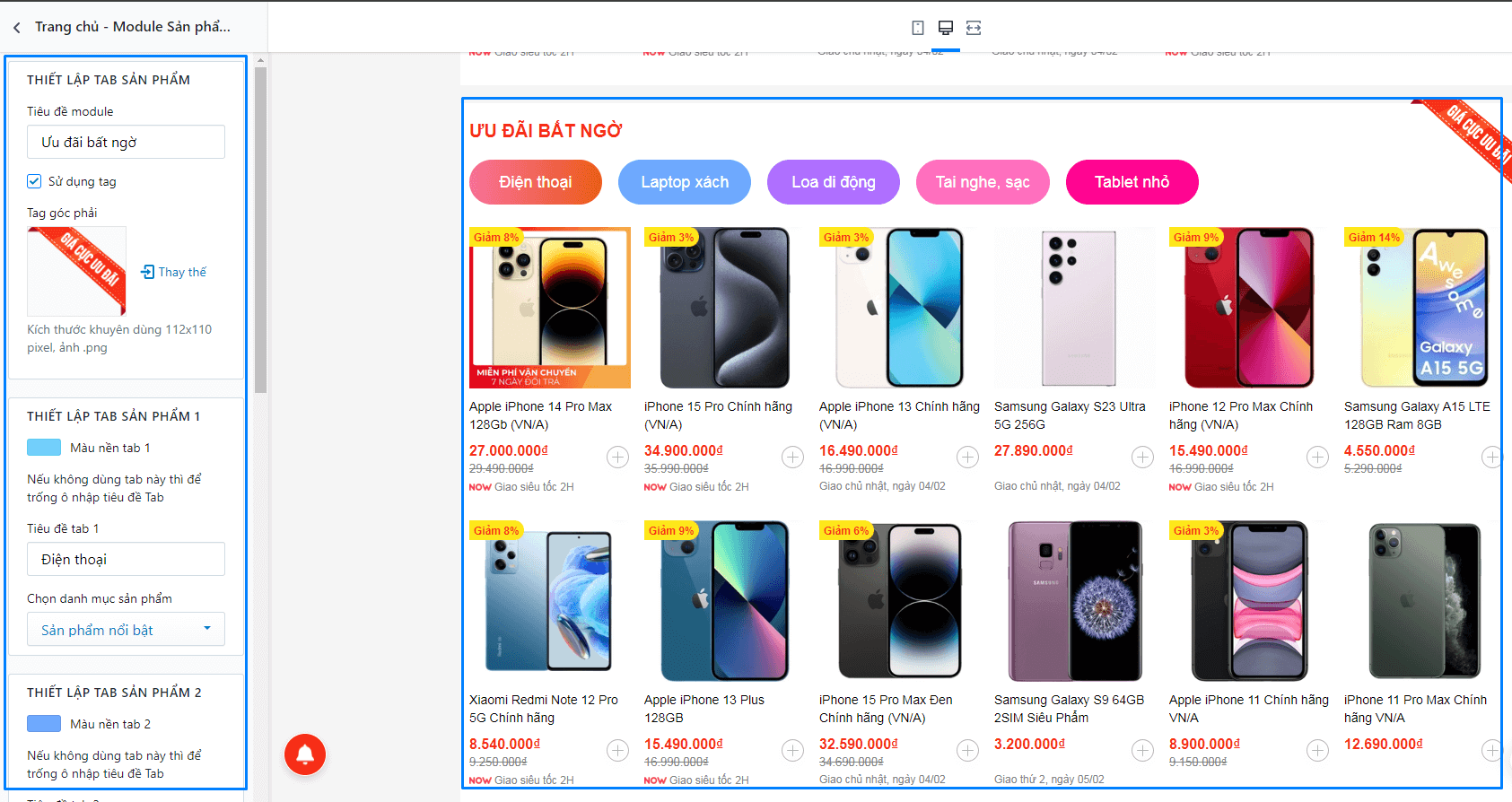 Tính năng theme Ego Mobile