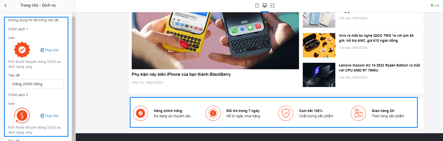 Tính năng theme Ego Mobile