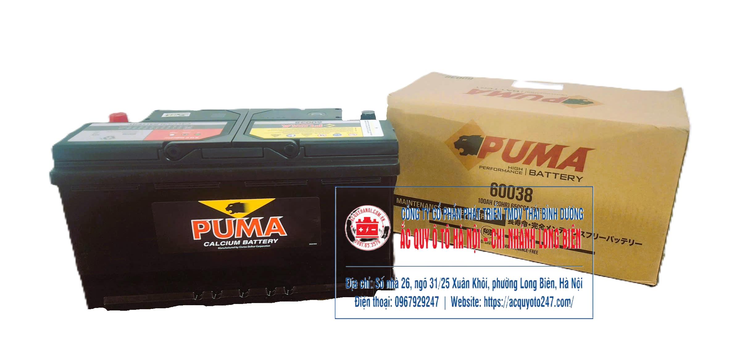 Ắc quy Puma DIN60038(100AH;650CCA)