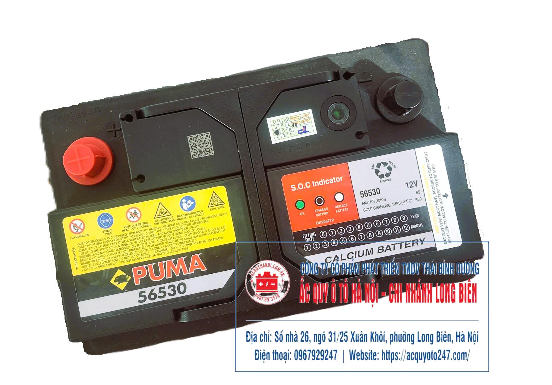Ắc quy Puma DIN56530(65AH;550CCA)