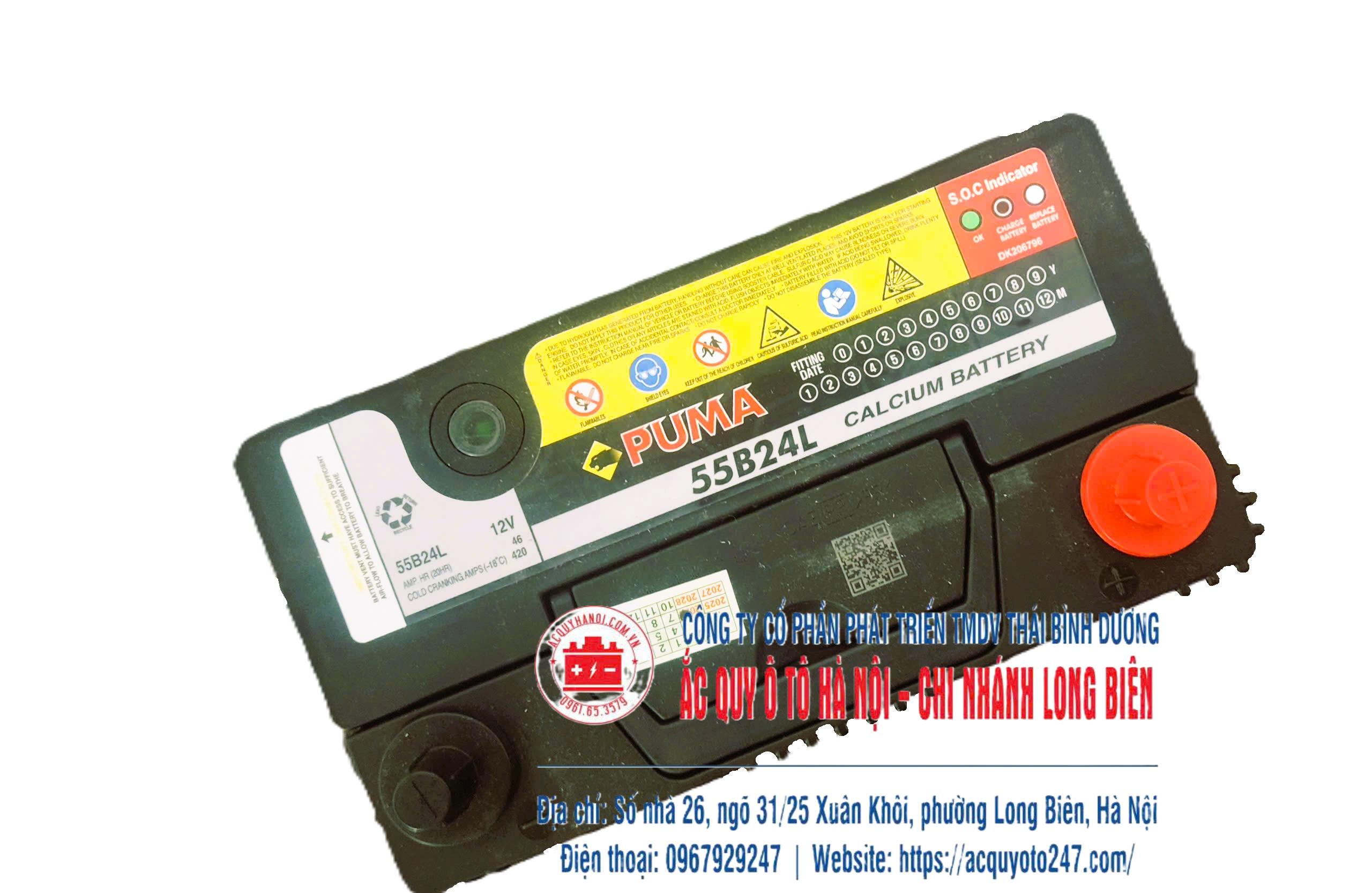 Ắc quy Puma 55B24L(46AH;420CCA)