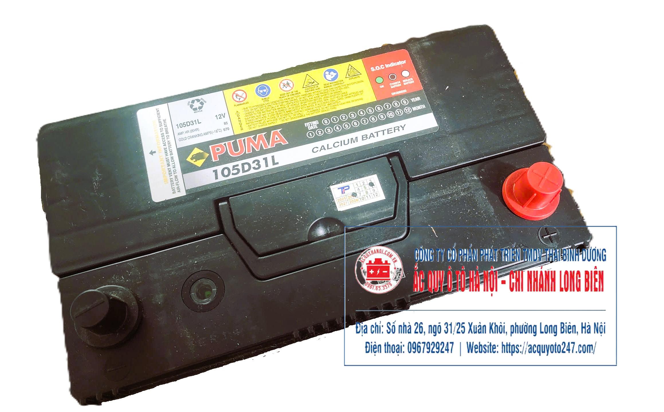 Ắc quy Puma 105D31L(85AH;670CCA)
