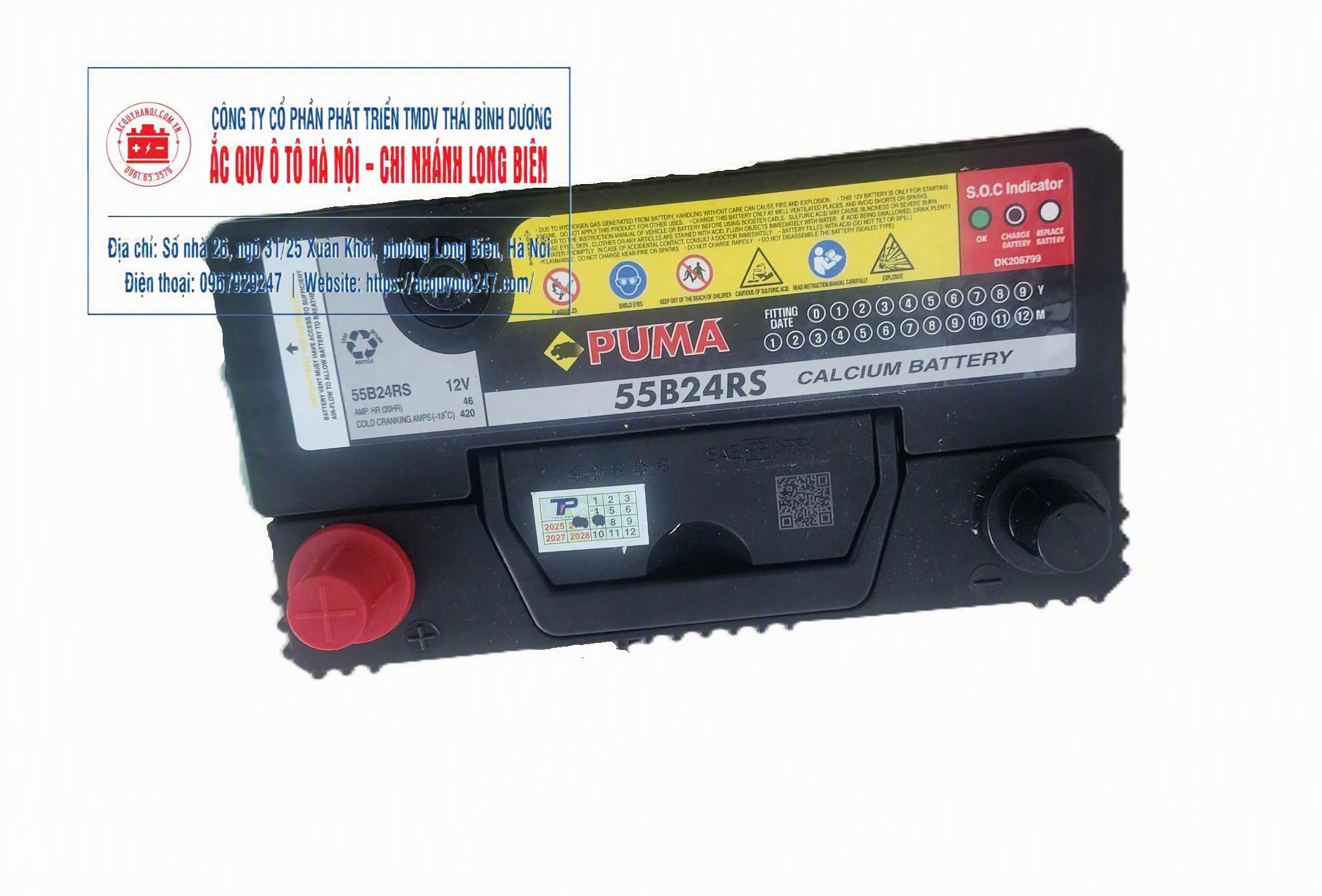 Ắc quy Puma 55B24RS (46AH; 420 CCA)